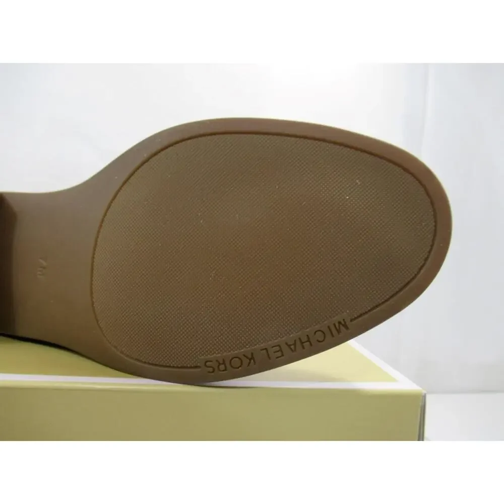 Michael Kors Rory Flat Bootie Ankle Boots MK Logo Hardware Luggage Size 8